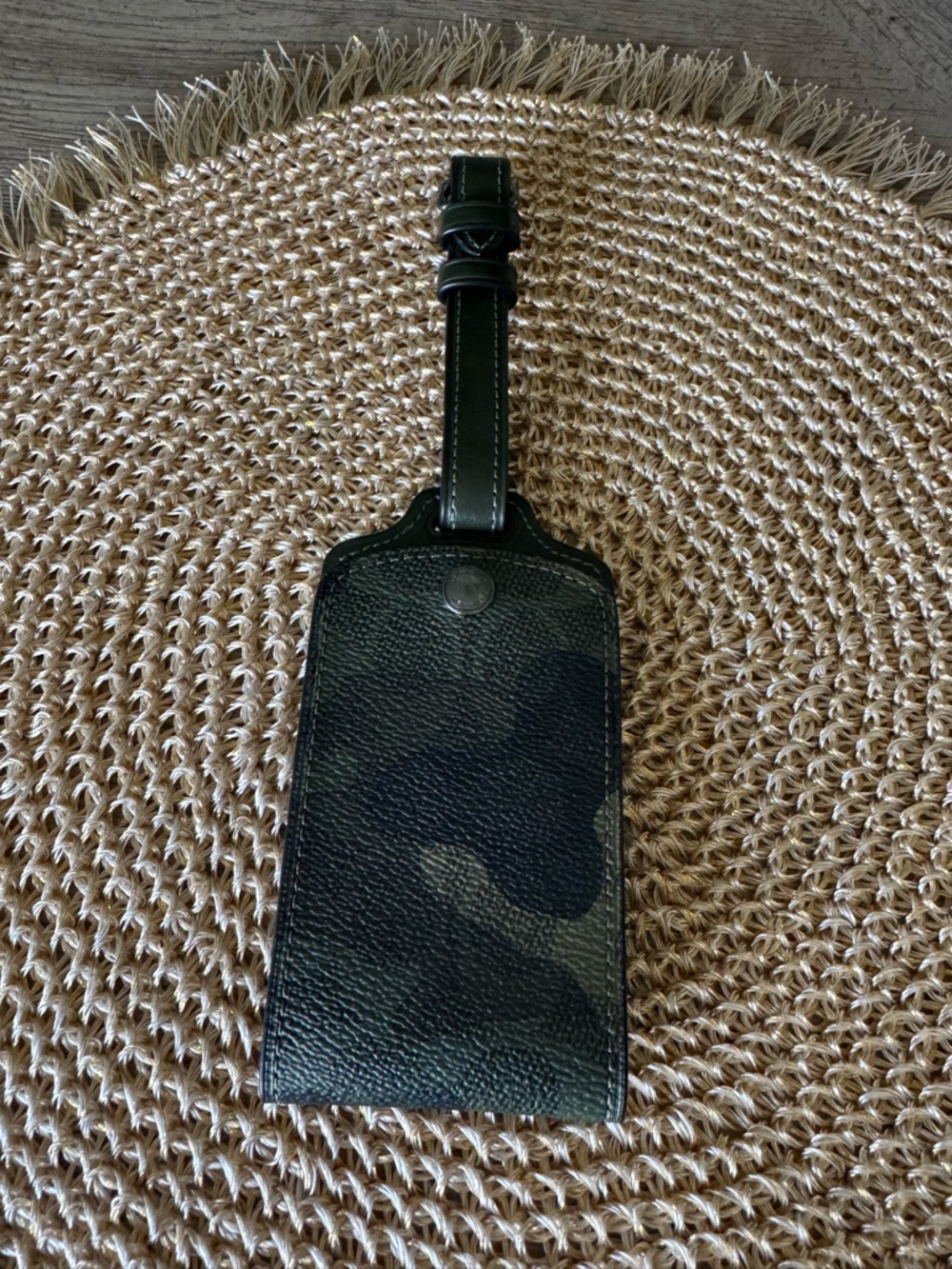 NWT Coach Camo Leather Luggage Tag w/ Insert - BUNDLE & Save on Shipping